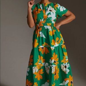 Anthropologie Somerset Maxi Dress size M Kelly Green